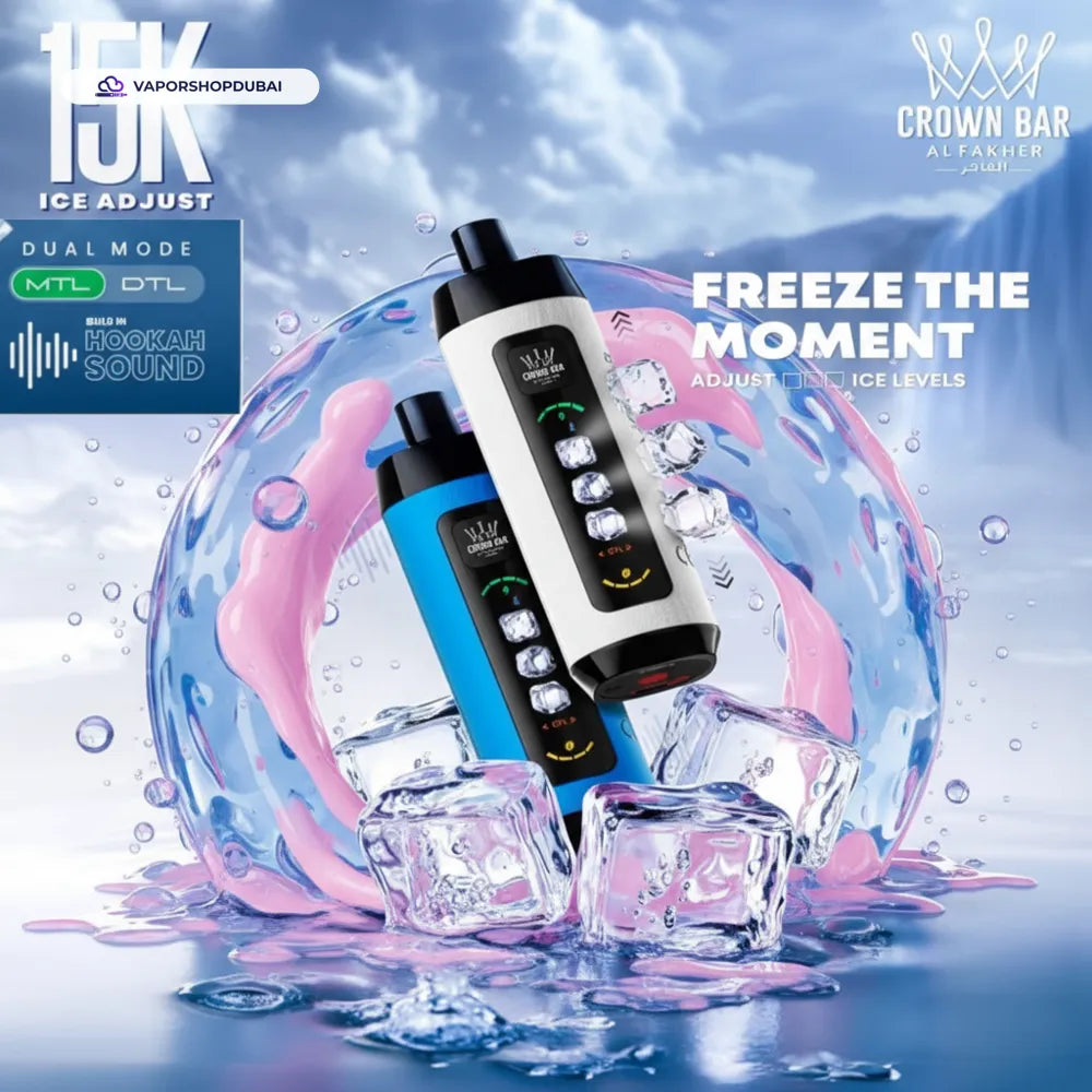 Crown Bar Al Fakher 15000 Puffs Sound and Adjustable Ice Disposable Vape In UAE