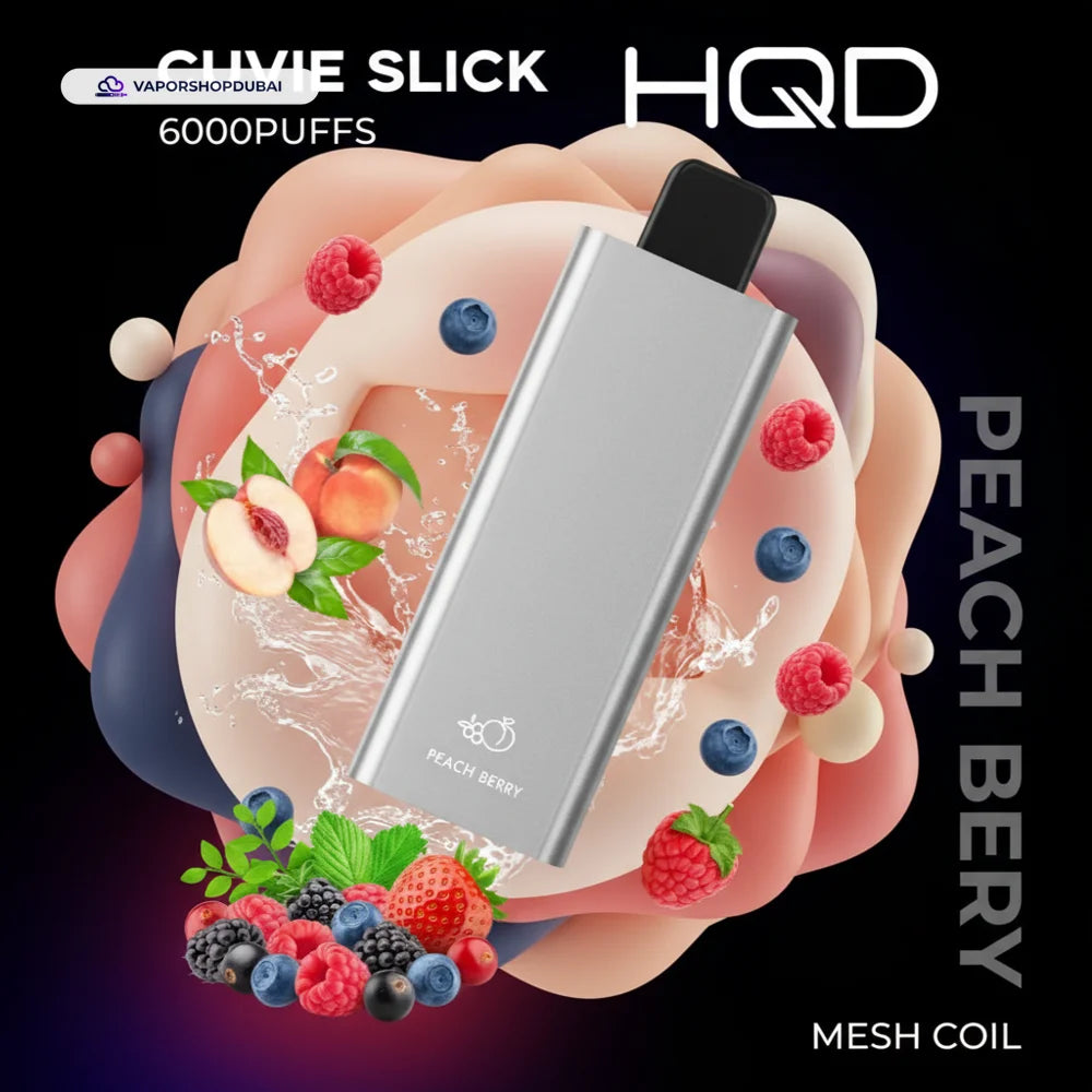 HQD Cuvie Slick 6000 Puffs Dubai — AED 55, Ultra-Slim 18 Flavors UAE