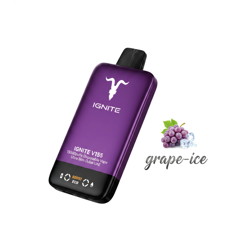 IGNITE V155 15500puffs Disposable Vape Ultra Slim Dubai UAE Grape Ice Flavor -- Buy Disposable Vape Dubai UAE