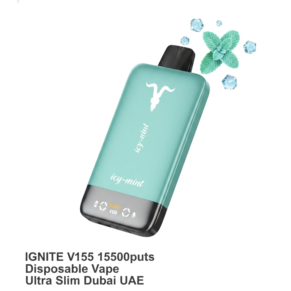 IGNITE V155 15500puffs Disposable Vape Ultra Slim Dubai UAE Icy Mint Flavor -- Buy Disposable Vape Dubai UAE