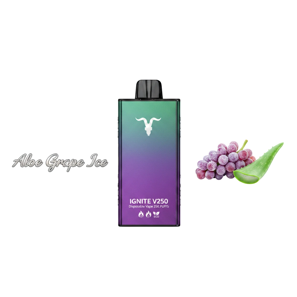 IGNITE V250 Disposable Vape 25K PUFFS Aloe Grape Ice Flavor -- Buy Disposable Vape Dubai UAE