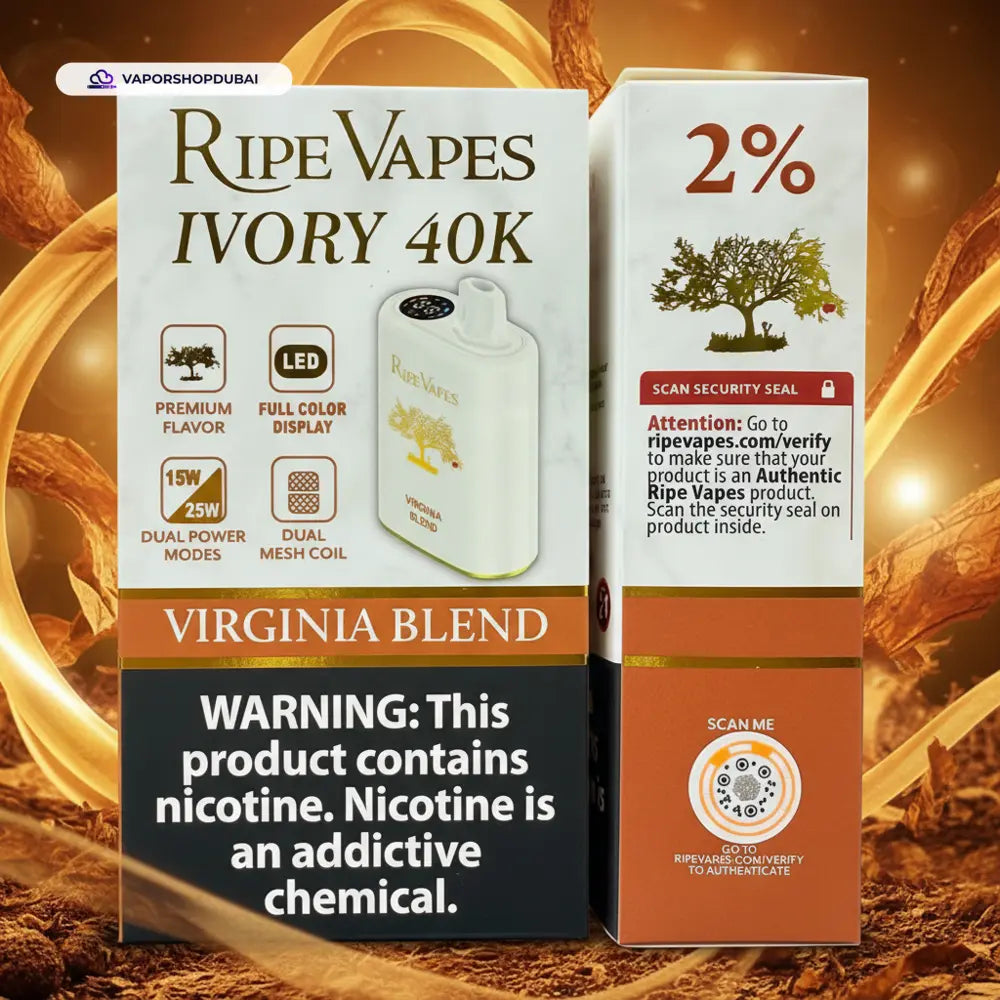 فيب Ripe Vapes IVORY 40000 بف للاستخدام مرة واحدة في الإمارات العربية المتحدة