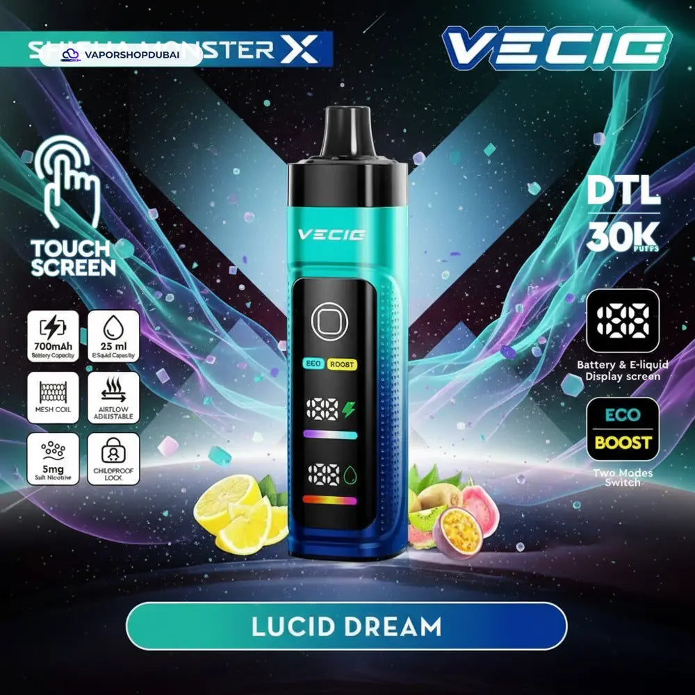 Vecig Shisha Monster X 30K DTL Disposable Hookah Vape In UAE