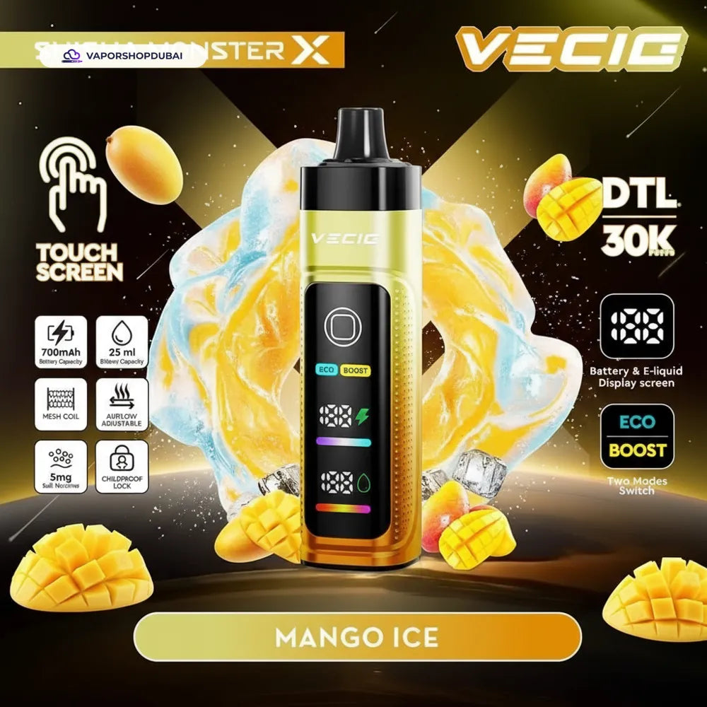 Vecig Shisha Monster X 30K DTL Disposable Hookah Vape In UAE