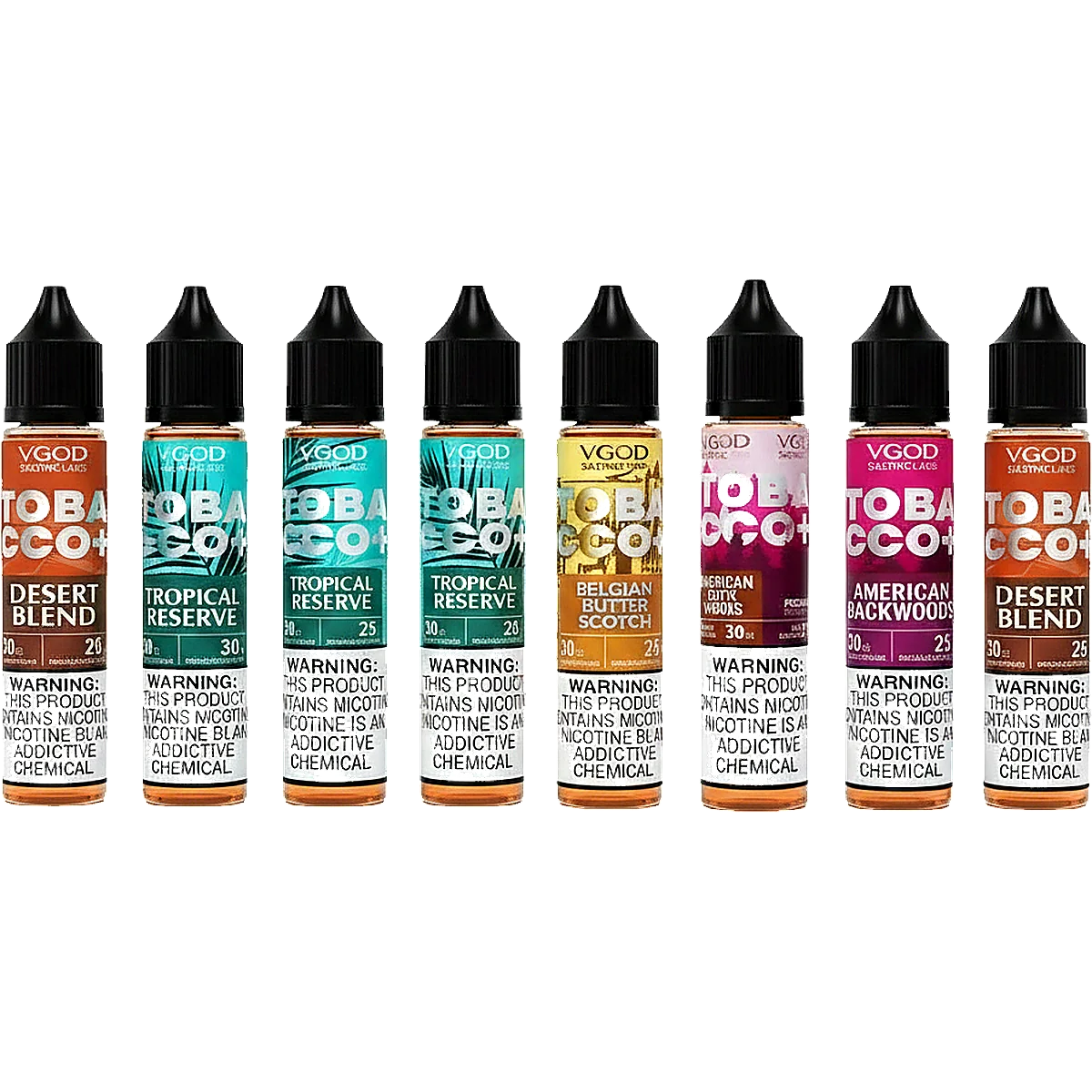 سائل إلكتروني VGOD Tobacco Plus Saltnic بحجم 30 مل وتركيز 25 ملغ و 50 ملغ متوفر في دبي، الإمارات العربية المتحدة