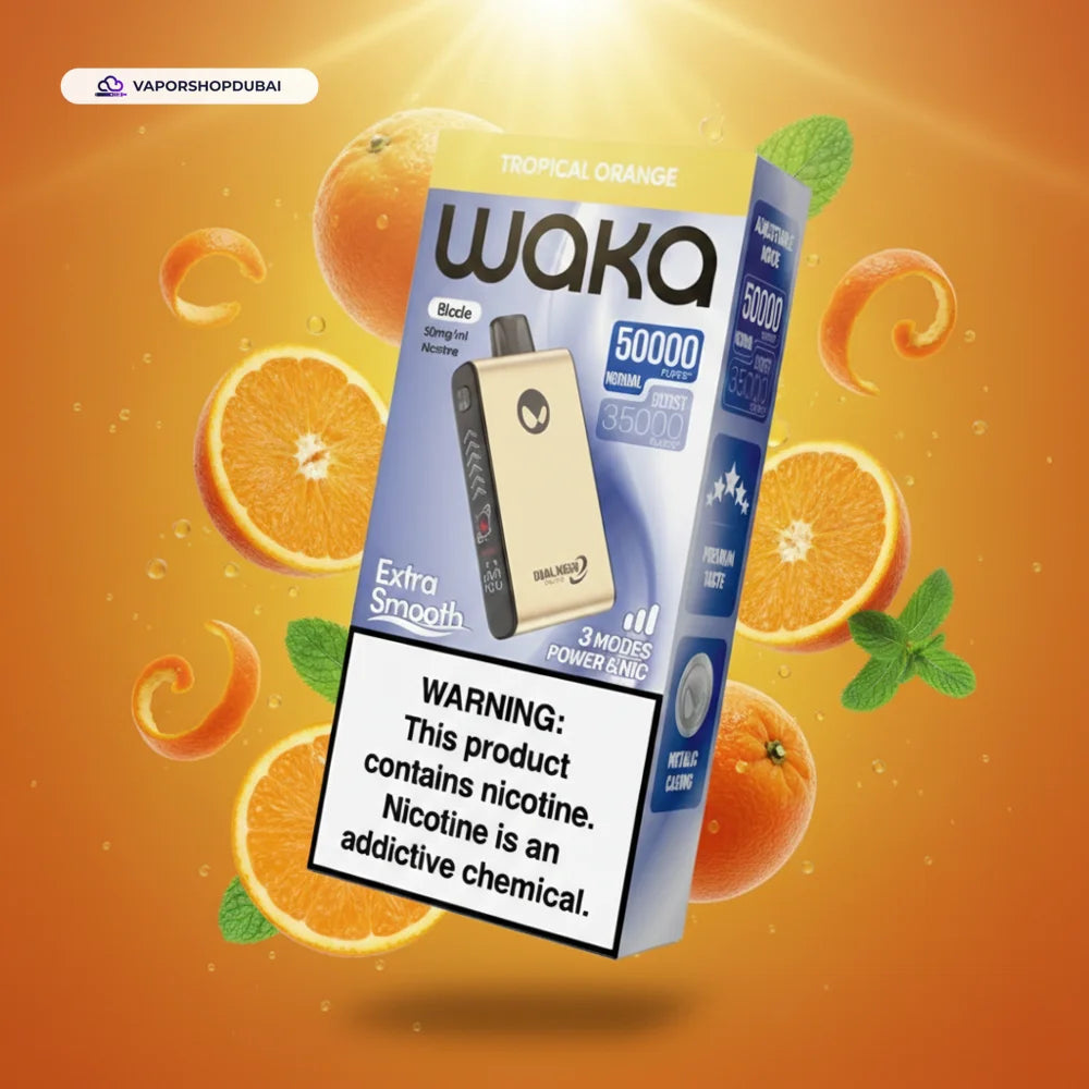 WAKA Blade 50000 Puffs دبي — شبكة ثلاثية (Tri-Mesh)، شفرة (Blade) ووضع التخفي (Stealth Mode) | 55 درهم إماراتي