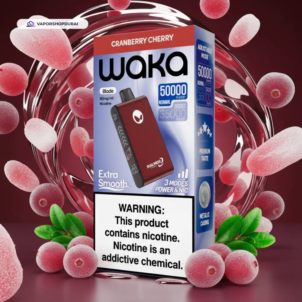 WAKA Blade 50000 Puffs دبي — شبكة ثلاثية (Tri-Mesh)، شفرة (Blade) ووضع التخفي (Stealth Mode) | 55 درهم إماراتي